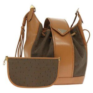 Authentic SAINT LAURENT Shoulder Bag Leather Black Gold